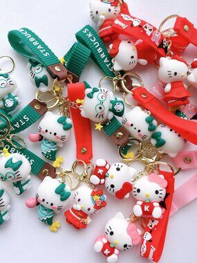 Hello Kitty Keychain Lot | 20 Assorted Wrist Strap Keychains
